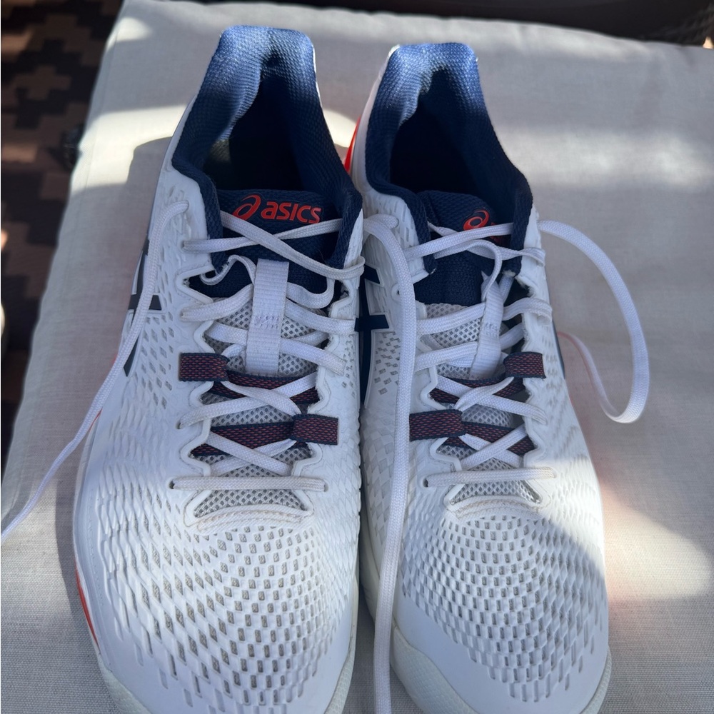 Asics White and Navy Men's Shoes